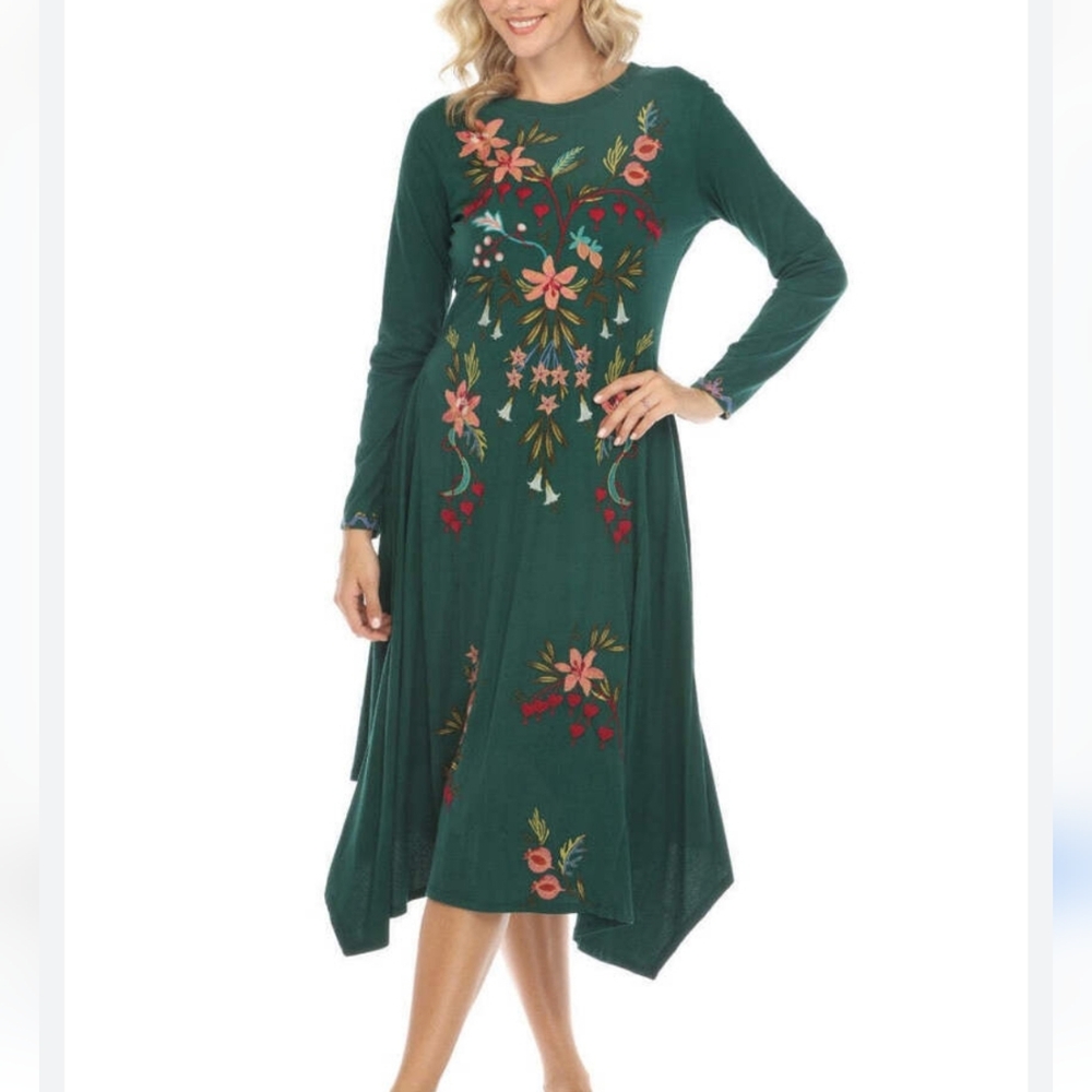 NWT Johnny Was Amarylia dress beautifully embrouded with side pockets
